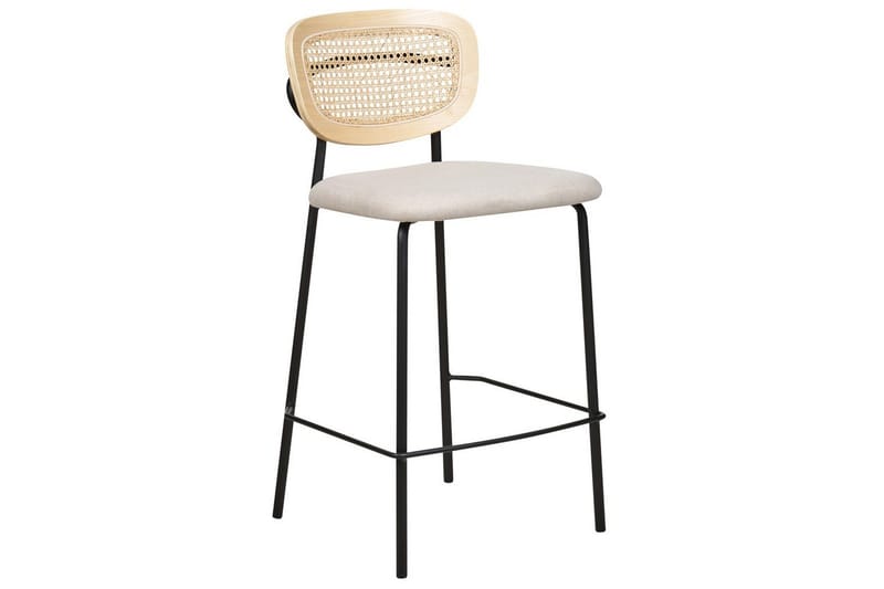 Barstol Mayetta set om 2 Natur-Beige-Svart - Natur-Beige-Svart - Möbler - Fåtölj & stolar - Barstol & barpall