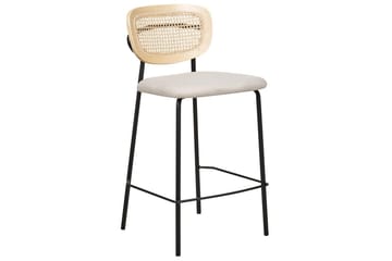 Barstol Mayetta set om 2 Natur-Beige-Svart - Natur-Beige-Svart - Möbler - Fåtölj & stolar - Barstol & barpall