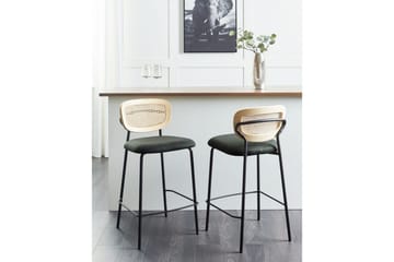 Barstol Mayetta set om 2 Natur-Grön-Svart - Natur-Grön-Svart - Möbler - Fåtölj & stolar - Barstol & barpall
