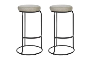 Barstol Milroy set om 2 Grå-Svart - Grå-Svart - Möbler - Fåtölj & stolar - Barstol & barpall