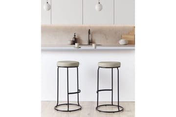 Barstol Milroy set om 2 Grå-Svart - Grå-Svart - Möbler - Fåtölj & stolar - Barstol & barpall