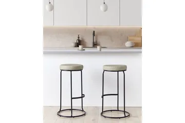 Barstol Milroy set om 2 Grå-Svart - Grå-Svart - Möbler - Fåtölj & stolar - Barstol & barpall