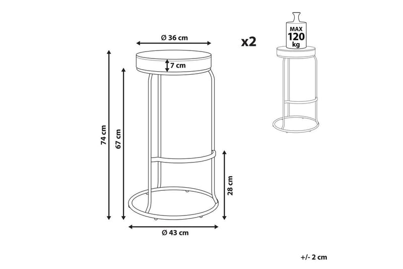 Barstol Milroy set om 2 Grå-Svart - Grå-Svart - Möbler - Fåtölj & stolar - Barstol & barpall