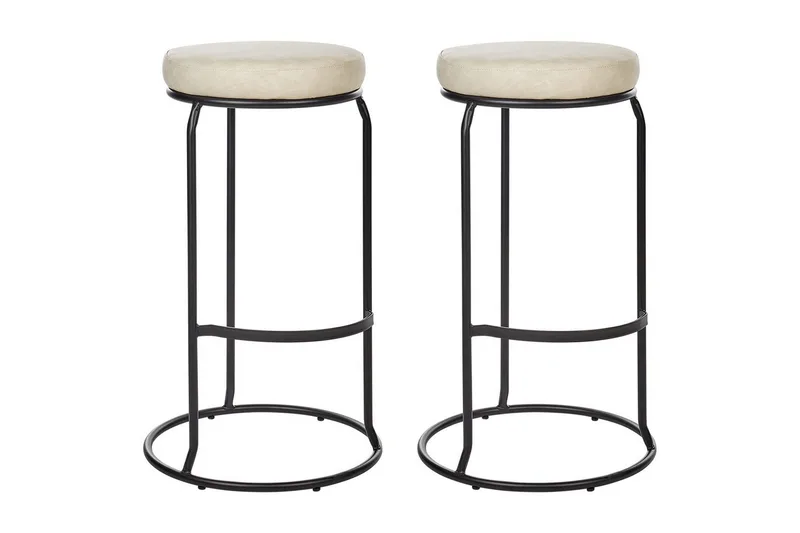 Barstol Milroy set om 2 Ljusbeige-Svart, Ljusbeige-Svart