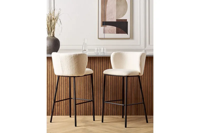 Barstol Mina set om 2 Bouclé - Möbler - Fåtölj & stolar - Barstol & barpall