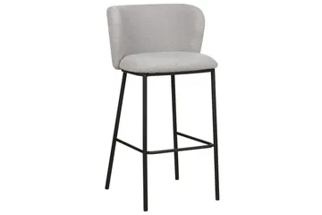 Barstol Mina set om 2 Ljusgrå-Svart - Ljusgrå-Svart - Möbler - Fåtölj & stolar - Barstol & barpall