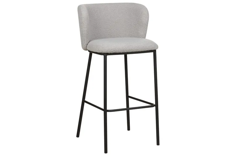 Barstol Mina set om 2 Ljusgrå-Svart - Ljusgrå-Svart - Möbler - Fåtölj & stolar - Barstol & barpall