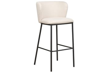 Barstol Mina set om 2 Vit-Svart - Vit-Svart - Möbler - Fåtölj & stolar - Barstol & barpall