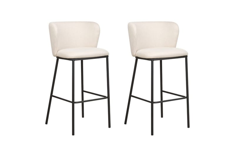 Barstol Mina set om 2 Vit-Svart, Vit-Svart