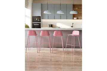 Barstol Mora set om 4 Rosa - Rosa - Möbler - Fåtölj & stolar - Barstol & barpall
