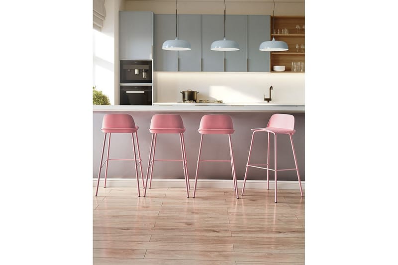 Barstol Mora set om 4 Rosa - Rosa - Möbler - Fåtölj & stolar - Barstol & barpall
