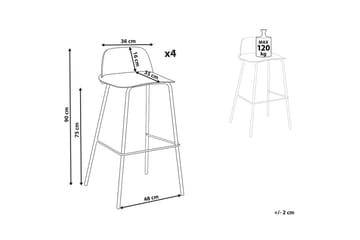 Barstol Mora set om 4 Vit - Vit - Möbler - Fåtölj & stolar - Barstol & barpall