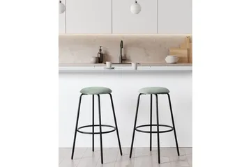 Barstol Morton set om 2 Grön-Svart - Grön-Svart - Möbler - Fåtölj & stolar - Barstol & barpall