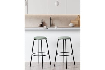Barstol Morton set om 2 Grön-Svart - Grön-Svart - Möbler - Fåtölj & stolar - Barstol & barpall