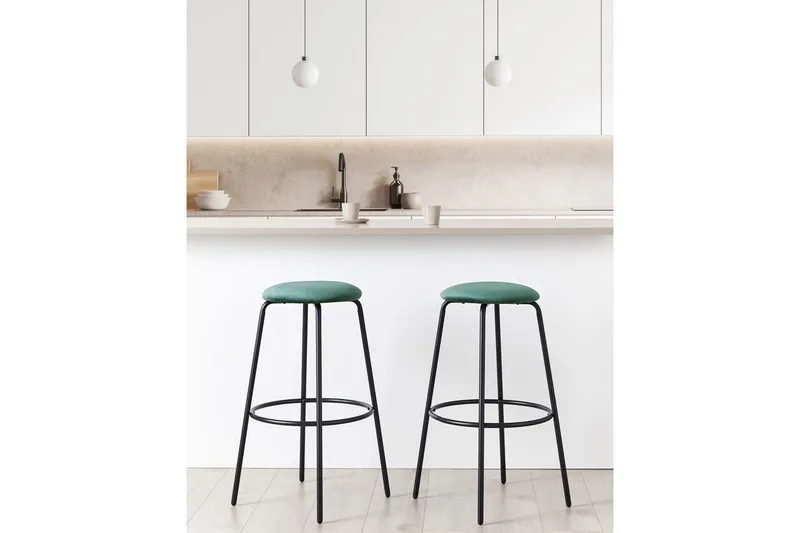 Barstol Morton set om 2 Smaragdgrön-Svart - Smaragdgrön-Svart - Möbler - Fåtölj & stolar - Barstol & barpall