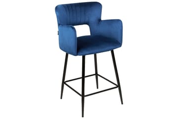 Barstol Sanilac set om 2 Blå-Svart - Blå-Svart - Möbler - Fåtölj & stolar - Barstol & barpall