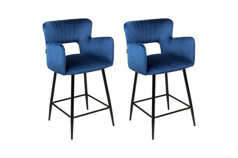 Barstol Sanilac set om 2 Blå-Svart, Blå-Svart