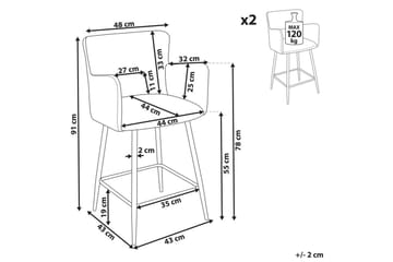 Barstol Sanilac set om 2 Bouclé - Möbler - Fåtölj & stolar - Barstol & barpall