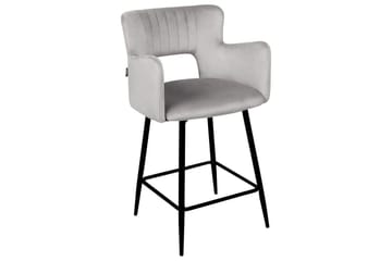 Barstol Sanilac set om 2 Grå-Svart - Grå-Svart - Möbler - Fåtölj & stolar - Barstol & barpall