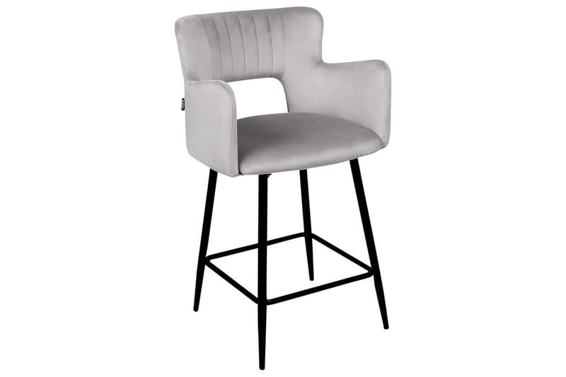 Barstol Sanilac set om 2 Grå-Svart - Grå-Svart - Möbler - Fåtölj & stolar - Barstol & barpall