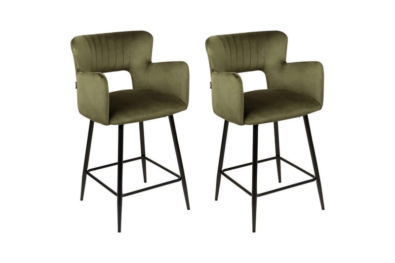 Barstol Sanilac set om 2 Grön-Svart, Grön-Svart