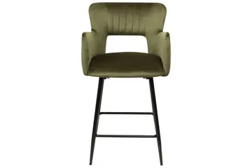 Barstol Sanilac set om 2 Grön-Svart - Grön-Svart - Möbler - Fåtölj & stolar - Barstol & barpall