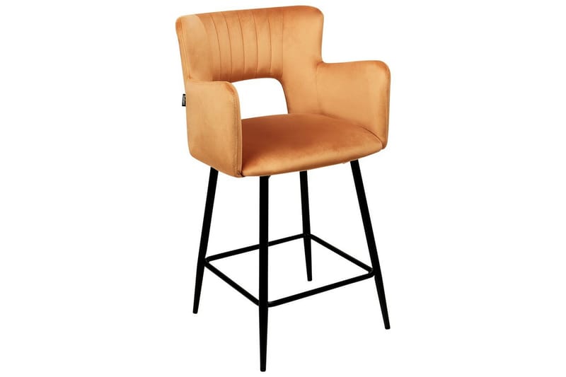Barstol Sanilac set om 2 Orange-Svart - Orange-Svart - Möbler - Fåtölj & stolar - Barstol & barpall