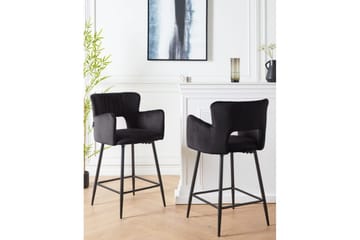 Barstol Sanilac set om 2 Svart - Svart - Möbler - Fåtölj & stolar - Barstol & barpall