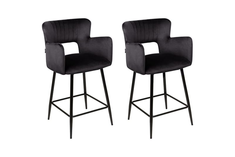 Barstol Sanilac set om 2 Svart, Svart