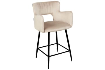 Barstol Sanilac set om 2 Taupe-Svart - Taupe-Svart - Möbler - Fåtölj & stolar - Barstol & barpall
