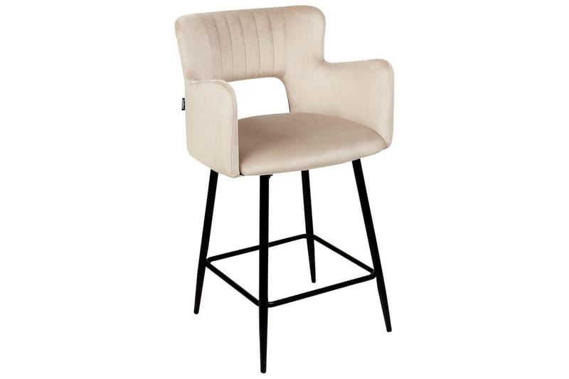 Barstol Sanilac set om 2 Taupe-Svart - Taupe-Svart - Möbler - Fåtölj & stolar - Barstol & barpall
