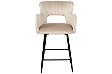 Barstol Sanilac set om 2 Taupe-Svart - Taupe-Svart - Möbler - Fåtölj & stolar - Barstol & barpall