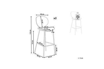 Barstol Shonto set om 2 Svart - Svart - Möbler - Fåtölj & stolar - Barstol & barpall