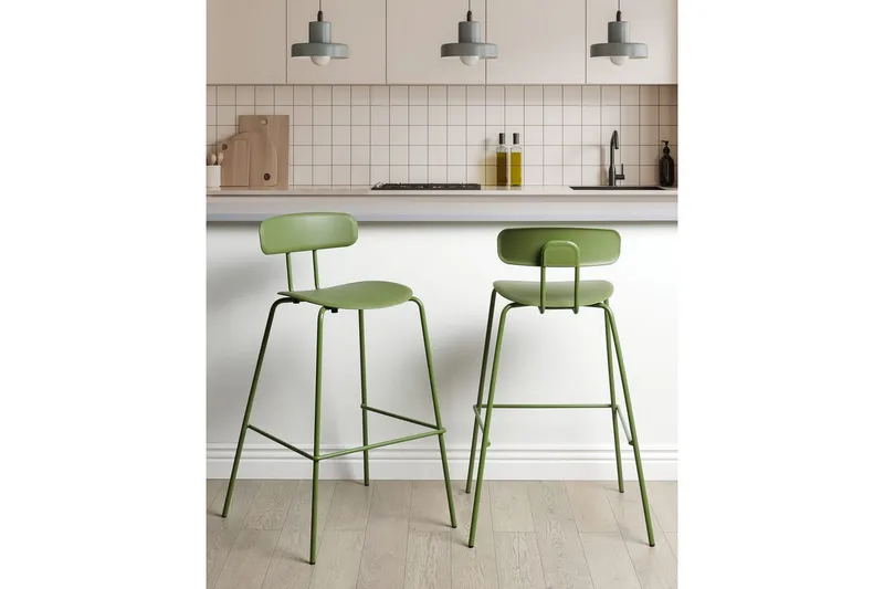 Barstol Sibley set om 2 Grön - Grön - Möbler - Fåtölj & stolar - Barstol & barpall