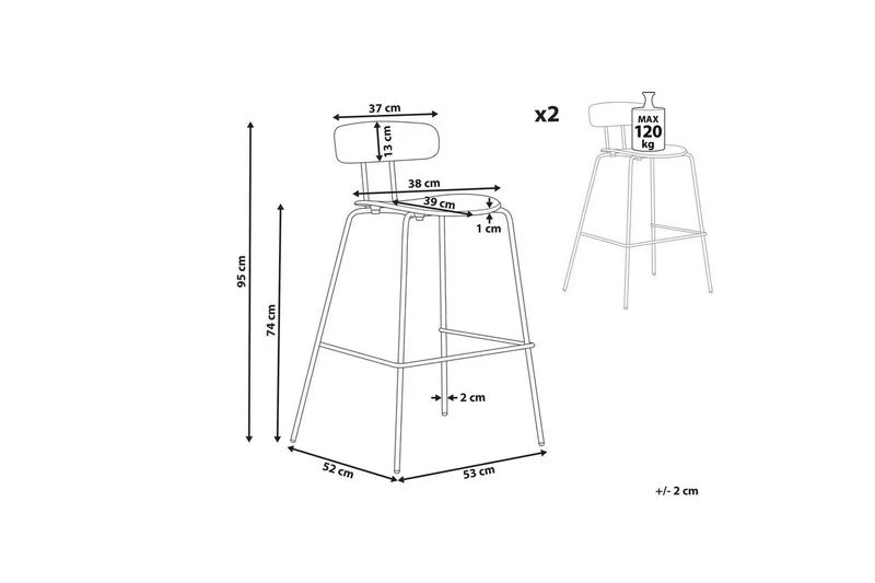 Barstol Sibley set om 2 Grön - Grön - Möbler - Fåtölj & stolar - Barstol & barpall