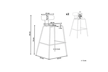Barstol Sibley set om 2 Ljusgrön - Ljusgrön - Möbler - Fåtölj & stolar - Barstol & barpall