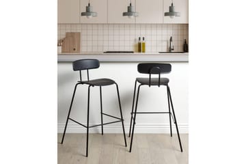 Barstol Sibley set om 2 Svart - Svart - Möbler - Fåtölj & stolar - Barstol & barpall