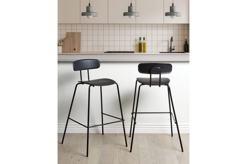 Barstol Sibley set om 2 Svart - Svart - Möbler - Fåtölj & stolar - Barstol & barpall