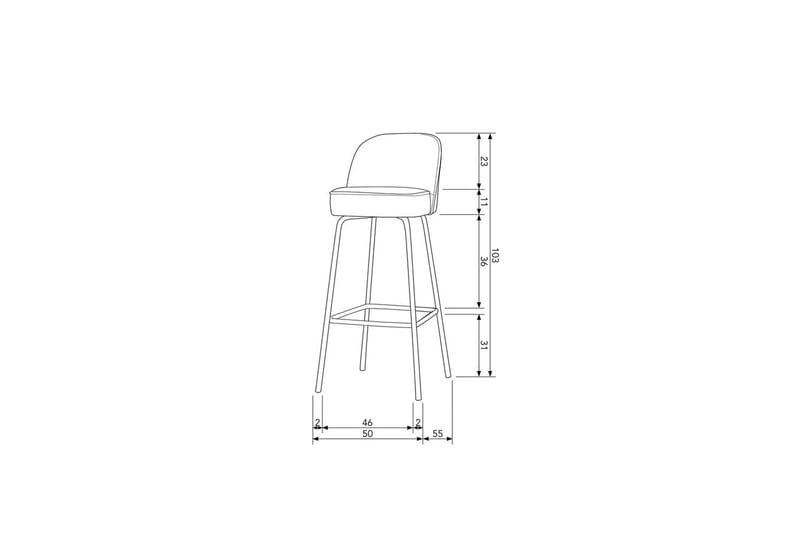 Barstol Vogue - Cognac, 80 cm - Möbler - Fåtölj & stolar - Barstol & barpall