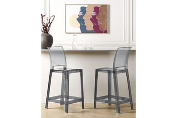 Barstol Wellington set om 2 Transparent-Svart - Transparent-Svart - Möbler - Fåtölj & stolar - Barstol & barpall