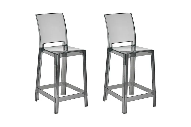 Barstol Wellington set om 2 Transparent-Svart, Transparent-Svart