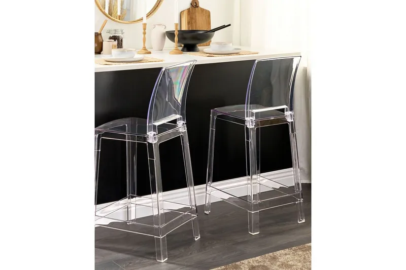 Barstol Wellington set om 2 Transparent - Transparent - Möbler - Fåtölj & stolar - Barstol & barpall