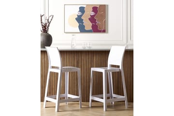 Barstol Wellington set om 2 Vit - Vit - Möbler - Fåtölj & stolar - Barstol & barpall