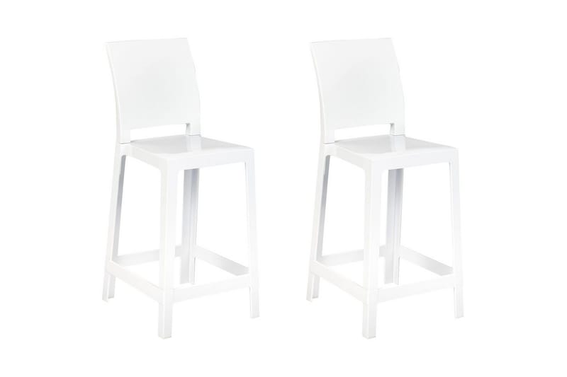 Barstol Wellington set om 2 Vit, Vit