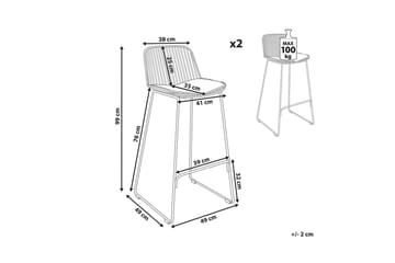 Barstol Pensacola set om 2 Guld-Svart - Guld-Svart - Möbler - Fåtölj & stolar - Barstol & barpall