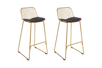 Barstol Pensacola set om 2 Guld-Svart - Guld-Svart - Möbler - Fåtölj & stolar - Barstol & barpall