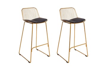 Barstol Pensacola set om 2 Guld-Svart - Guld-Svart - Möbler - Fåtölj & stolar - Barstol & barpall