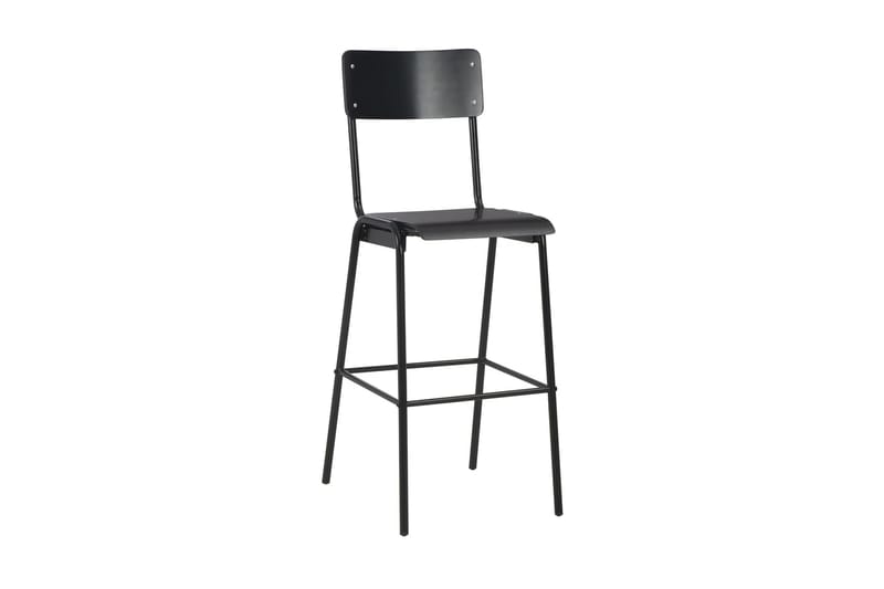 Barstolar 6 st svart massiv plywood stål - Barstol & barpall