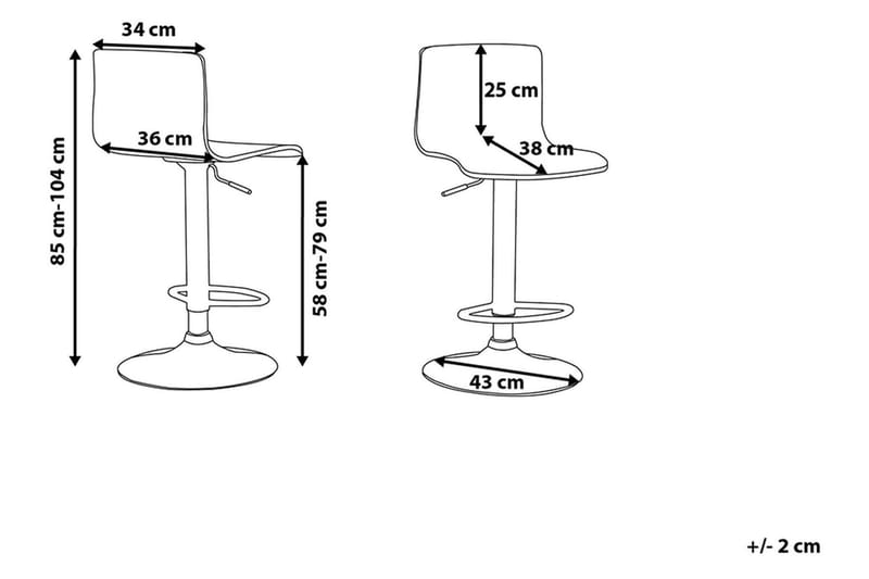 Barstol Valencia 42 cm - Vit - Barstol & barpall