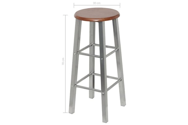 Barstolar 4 st silver och brun MDF - Brun - Barstol & barpall